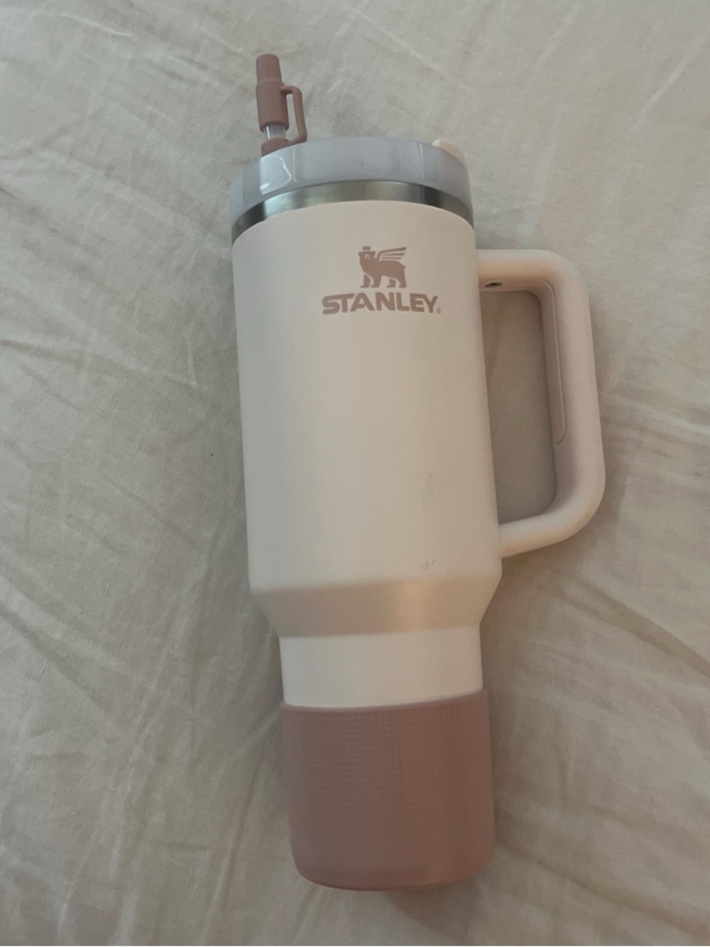 Stanley Travel Tumbler in Cream with Dusty Rose Accent